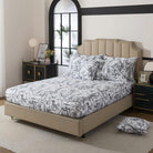 This bedroom features FADFAY's flat sheet, fitted sheet, and pillowcases.