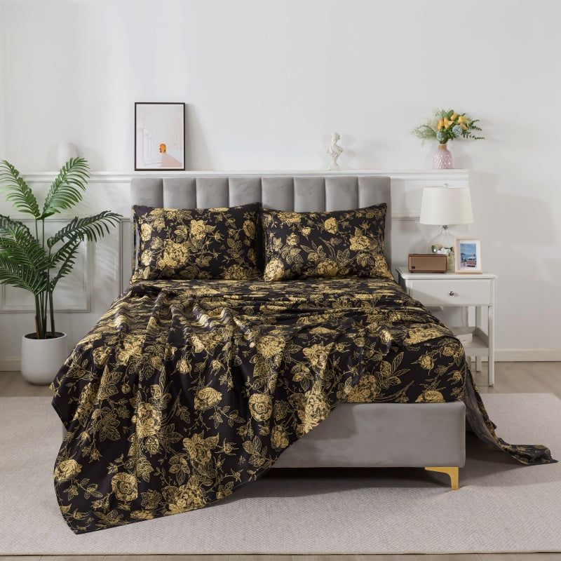 This bedroom features a FADFAY four-piece bedding sheet Set.