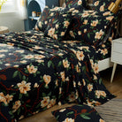 This bedroom features FADFAY's flat sheet, fitted sheet, and pillowcases.
