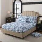 This bedroom features FADFAY's flat sheet, fitted sheet, and pillowcases.