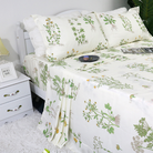 This bedroom features FADFAY's flat sheet, fitted sheet, and pillowcases.