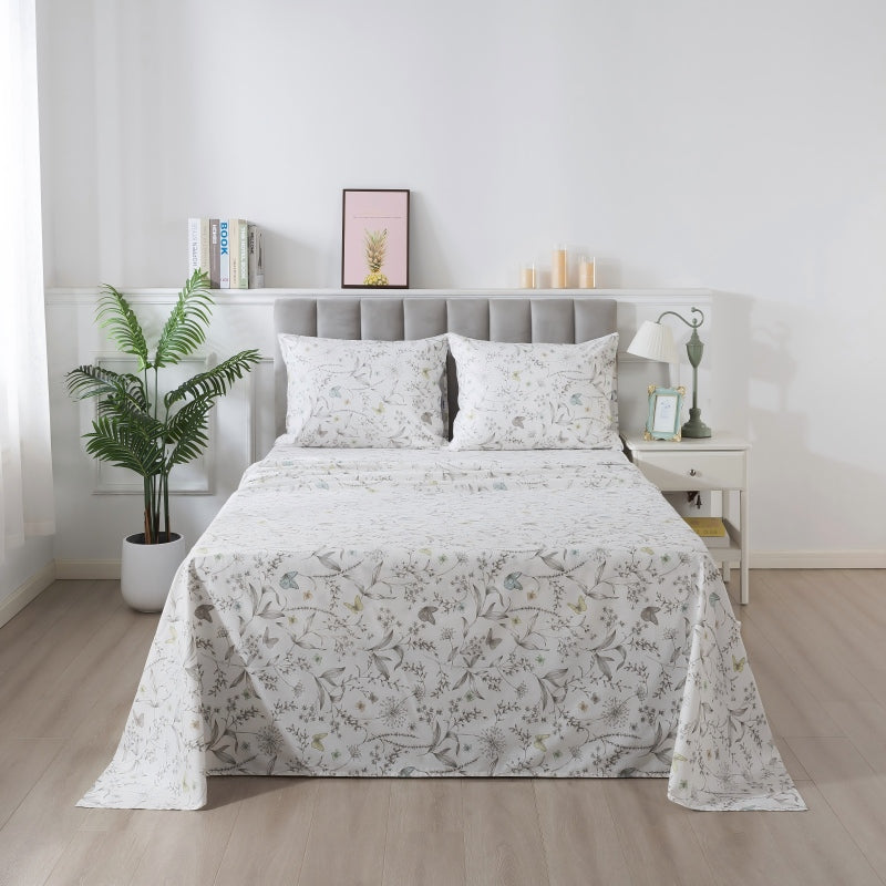 This bedroom features a FADFAY four-piece bedding sheet Set.