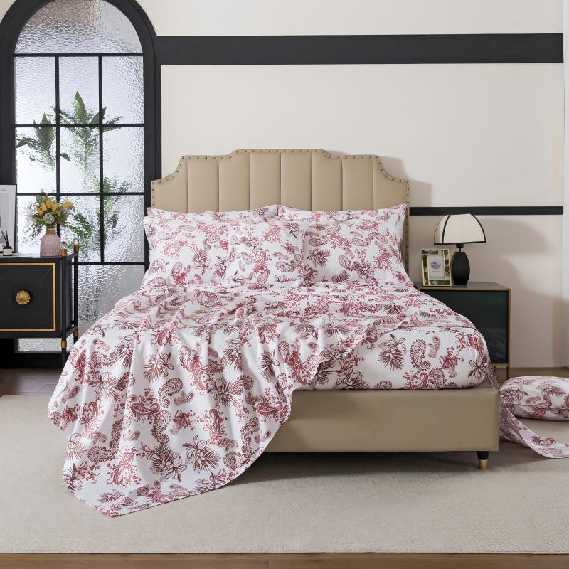 This bedroom features a FADFAY four-piece bedding sheet Set.