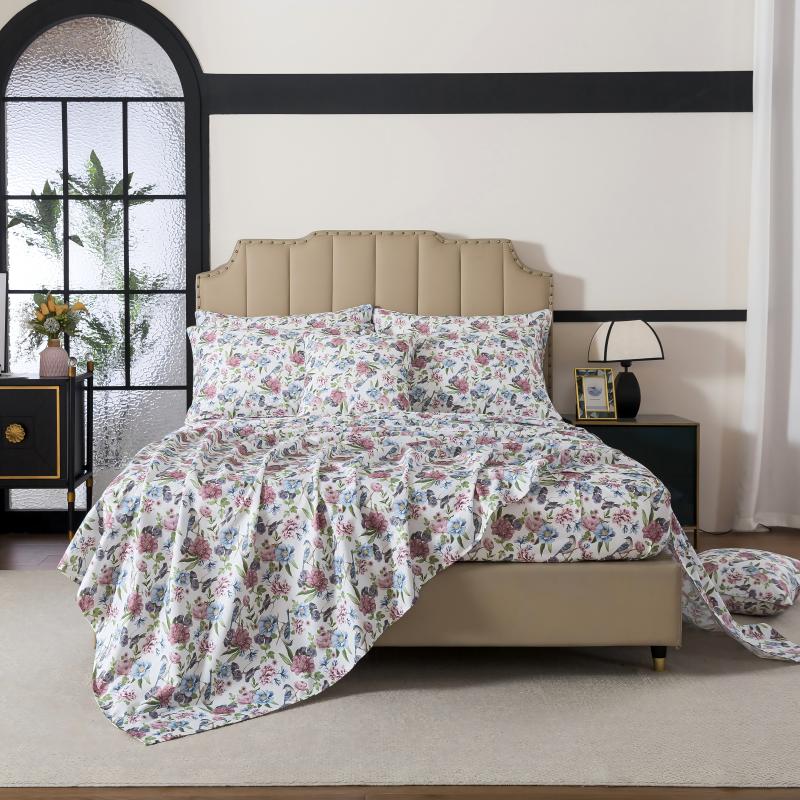 This bedroom features a FADFAY four-piece bedding sheet Set.