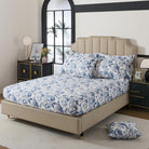 This bedroom features FADFAY's flat sheet, fitted sheet, and pillowcases.