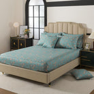 This bedroom features FADFAY's flat sheet, fitted sheet, and pillowcases.
