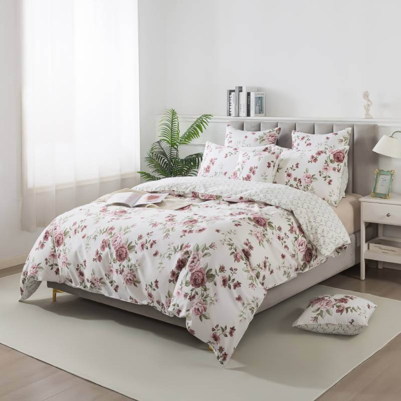 Duvet Cover Set-Brick Red Rose – FADFAY